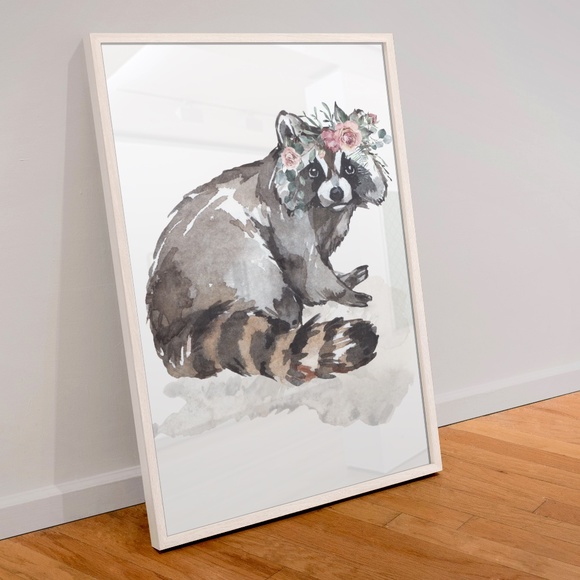 Raccoon Wall Art Watercolor Illustration Print Poster Unframed - Picture 4 of 10